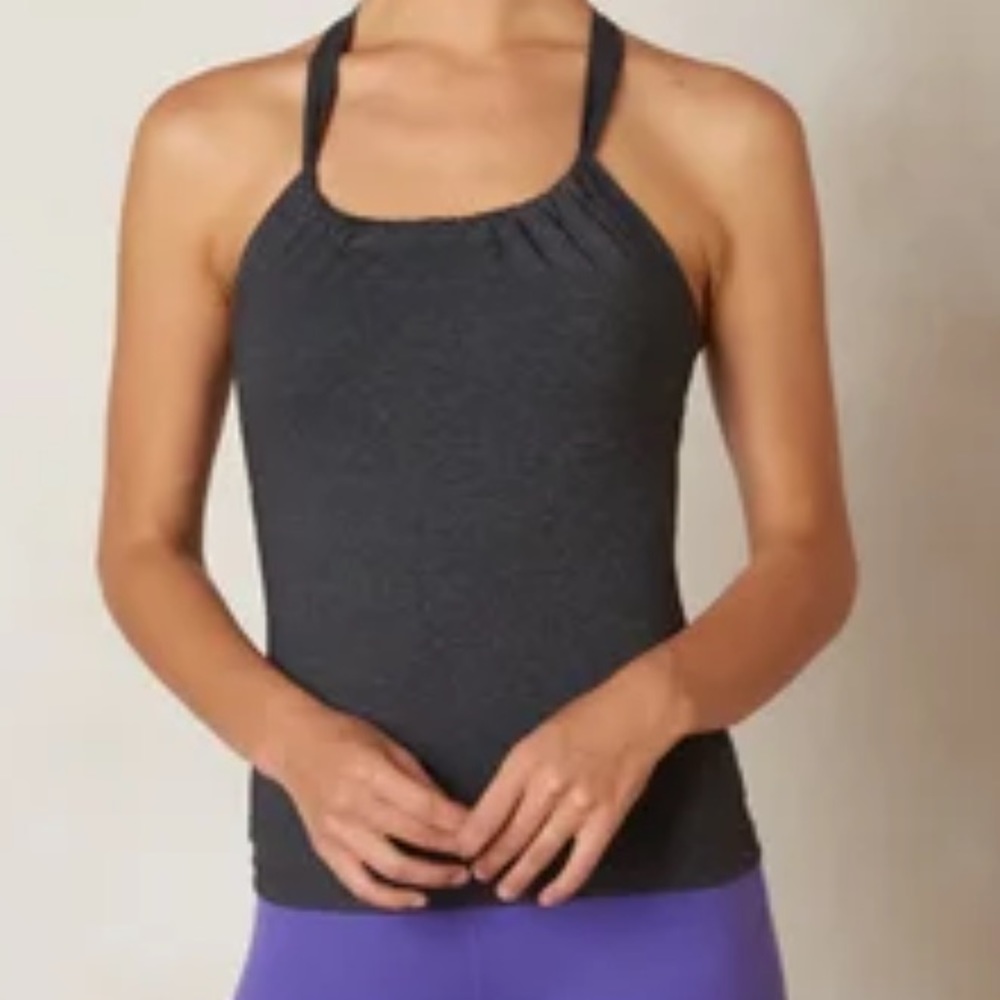 Prana Quinn Chakara Yoga Top in Charcoal Heather